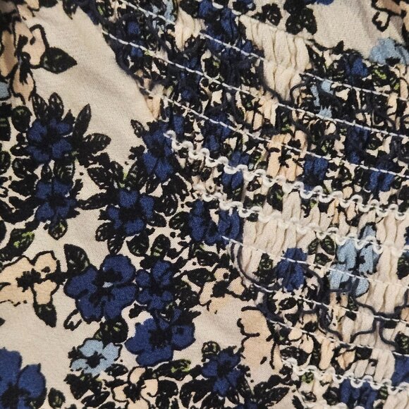 Free People Women’s Floral Tunic Blue M Cottagecore, Indie Vanguard, Whimsygoth - Picture 6 of 13